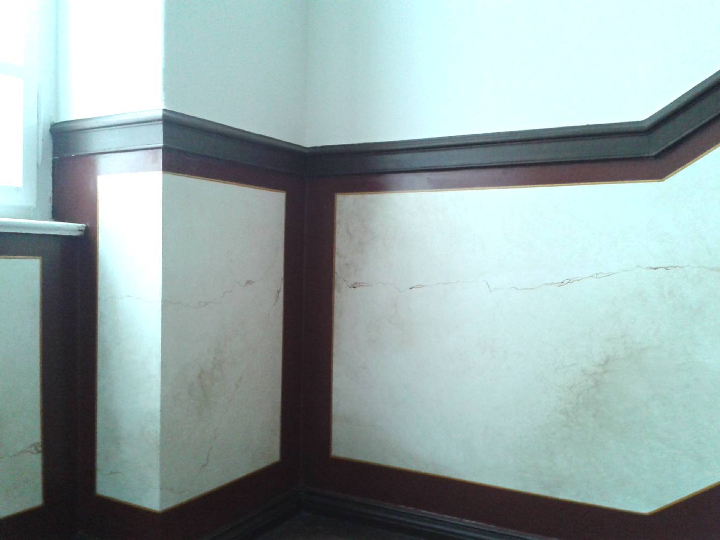 Kalkspachtel, Spachteltechnik, Schablonentechnik, Jugendstil  Treppenhaus, Treppenhaus Berlin, Gründerzeit Treppenhaus Berlin, Malerarbeiten Berlin, Restaurierung Berlin, Schablonen, Lasur, Lasuren